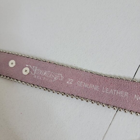 Nocona Girls Pink Leather Cowgirl Belt Sz 22 Horse Foal Silver Oval Belt Western - Picture 4 of 12